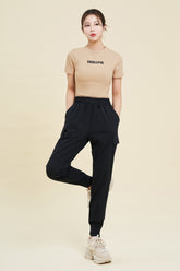 Logo Cropped Short Sleeve T-Shirt - Beige