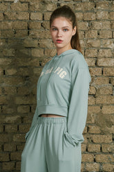 Smoothie Cropped Hoodie - Mint