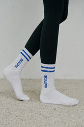 Double Line Sport Socks - Blue