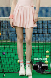 Pleated Active Skirt with Built-In Shorts - Tender Peach