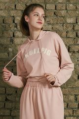 Smoothie Cropped Hoodie - Pink