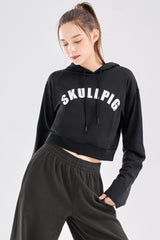 Smoothie Cropped Hoodie - Black