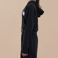 Smoothie Cropped Hoodie - Black