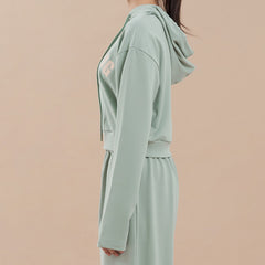 Smoothie Cropped Hoodie - Mint