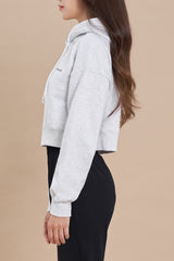 Logo Cropped Hoodie - Black