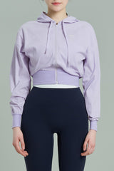 EcoTech Premium Cropped Zip-Up Hoodie - Salt Green