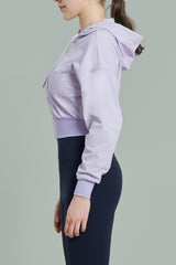 EcoTech Premium Cropped Zip-Up Hoodie - Salt Green