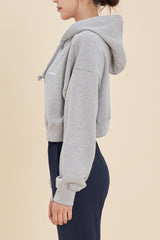 Logo Cropped Hoodie - Black