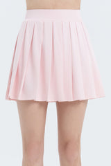 Pleated Active Skirt with Built-In Shorts - White