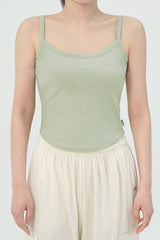 Cottonic Round-Neck Sleeveless Top - Wood Brown