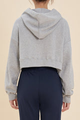 Logo Cropped Hoodie - Black