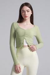 Front Slit Shirring Cover-up - Black