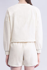 ECOTECH Premium Drawstring Crop Sweatshirt - Black