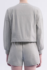 ECOTECH Premium Drawstring Crop Sweatshirt - Black