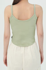 Cottonic Round-Neck Sleeveless Top - Wood Brown