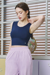 Real Fresh Crop Sleeveless Top - Navy
