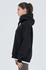 Skullpig Lettering Fleece Hoodie - Black