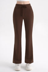 Cotton Peach Bootcut Pants - Brown
