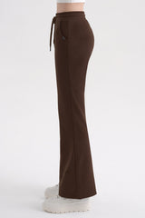 Cotton Peach Bootcut Pants - Brown