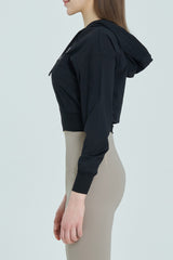 EcoTech Premium Cropped Zip-Up Hoodie - Salt Green