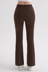 Cotton Peach Bootcut Pants - Brown