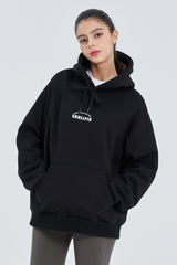 Skullpig Lettering Fleece Hoodie - Black