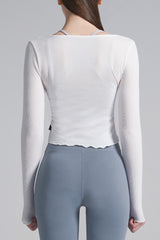 Front Slit Shirring Cover-up - Black