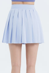Pleated Active Skirt with Built-In Shorts - White