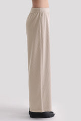 Corduroy Wide-Leg Pants -Black