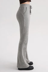 Cotton Peach Bootcut Pants - Brown