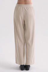 Corduroy Wide-Leg Pants -Black