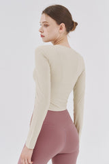 Cozy Daily Crop T-Shirt - Beige