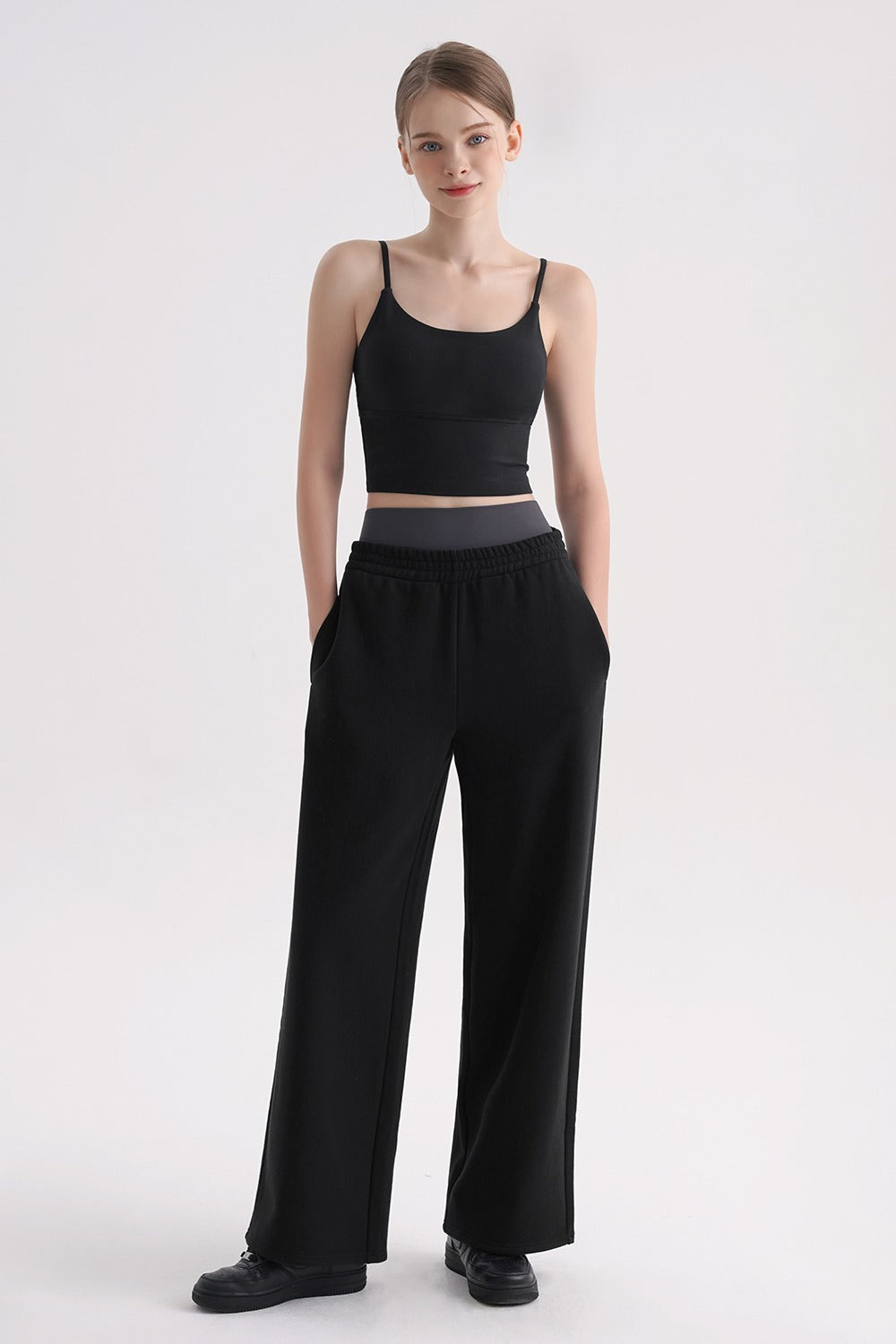 Everyday Cotton Wide Pants - Black