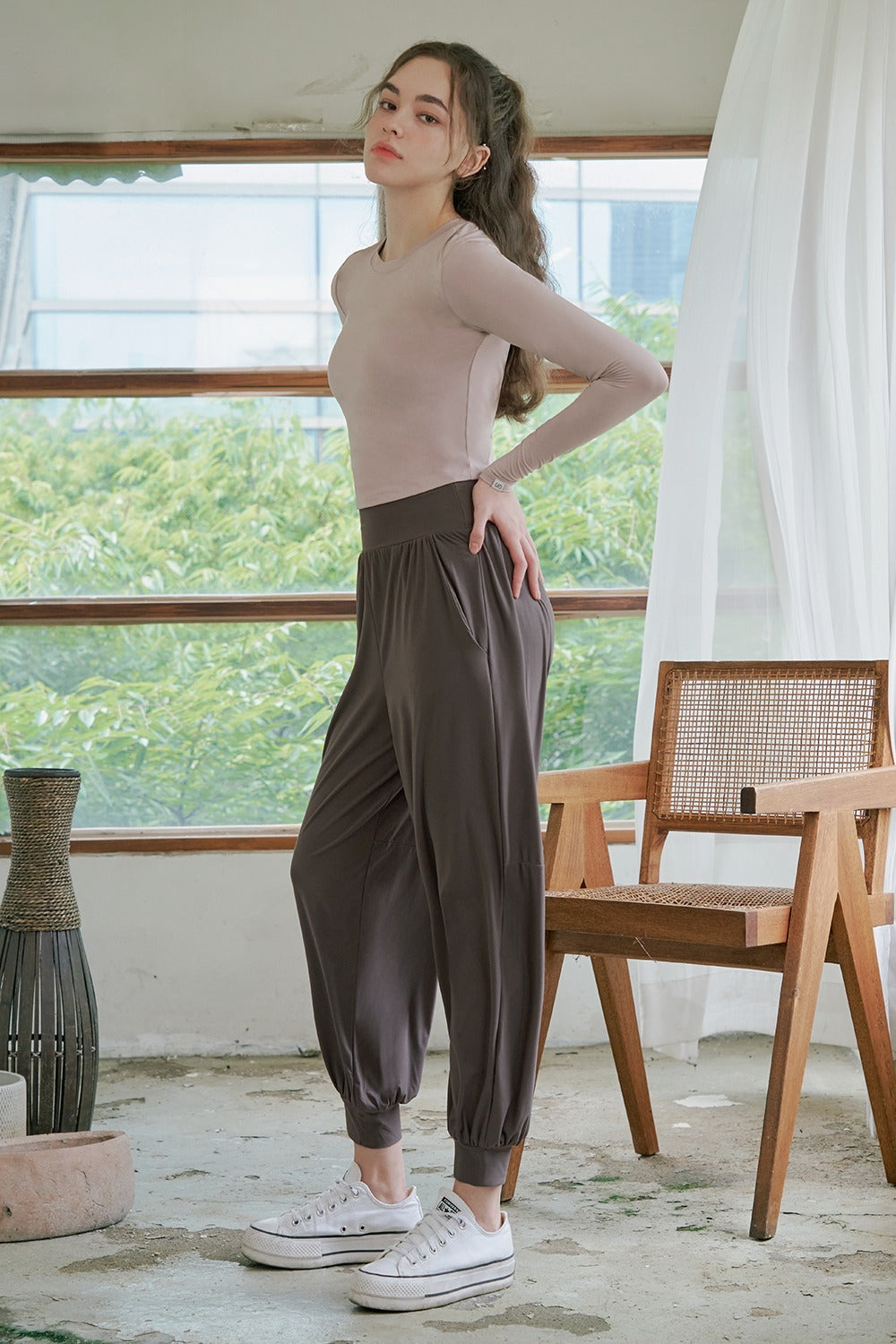 Soft-tex Joggers - Charcoal Brown