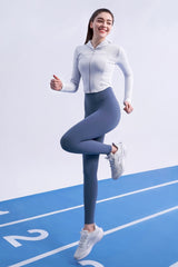 Soft Round Crop Zip-Up Hoodie - Plum Purple