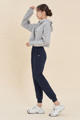 Logo Cropped Hoodie - Black