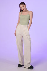 Cottonic Round-Neck Sleeveless Top - Wood Brown