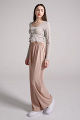 Soft Relaxed-Fit Wide-Leg Pants - Ivory