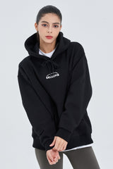 Skullpig Lettering Fleece Hoodie - Black