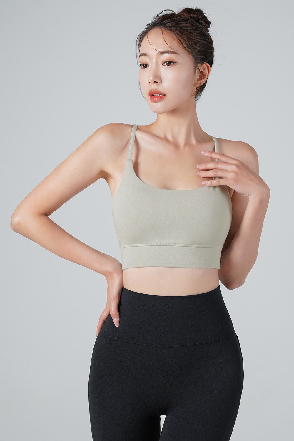 Zero Base Crop Bra Top - Dove Khaki