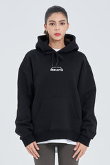 Skullpig Lettering Fleece Hoodie - Black