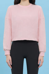 ECOTECH Premium Drawstring Crop Sweatshirt - Black