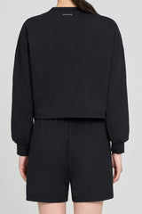 ECOTECH Premium Drawstring Crop Sweatshirt - Black