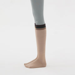 Bold Color-Block Knee-High Socks - Beige