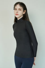 Soft Warm High-Neck Top - Light Beige