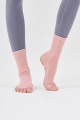 Open-Toe Ankle Yoga Socks - Black