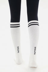 Double Line Knee Socks – Black
