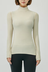 Soft Warm High-Neck Top - Light Beige