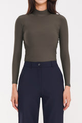 Soft Warm High-Neck Top - Light Beige